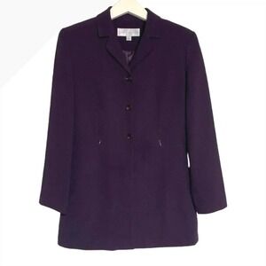 Larry Levine Suits Womens Plum Purple Blazer and Skirt Suit‎ Set Size 6